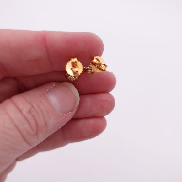 JTV Moissanite 14k Yellow Gold Over Sterling Silver Stud Earrings 1.00ctw DEW - Picture 6 of 7